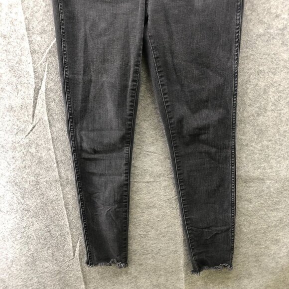 Madewell 10" High-Rise Skinny Jeans Women 26 BLK Raw Hem Button-Fly Cotton Blend - Picture 10 of 11